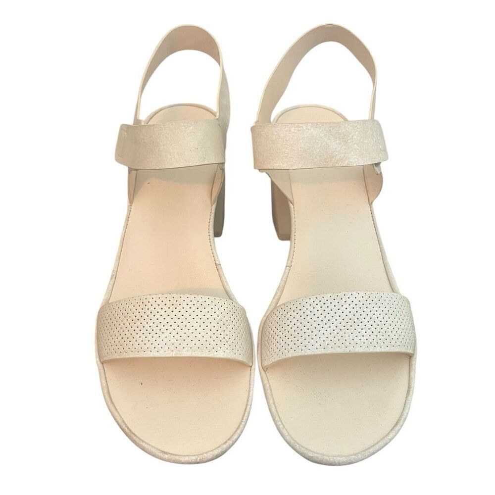 Naturalizer Women's Ivory Strappy Block Heel Sandals‎ Size 10M